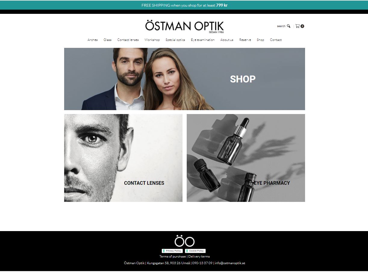 Background image for E-Handel Express. Östman Optik Kundcase section