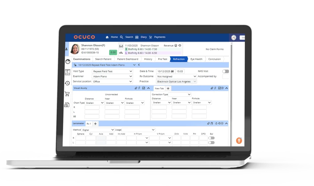 ocuco prescription feature ehr optometry